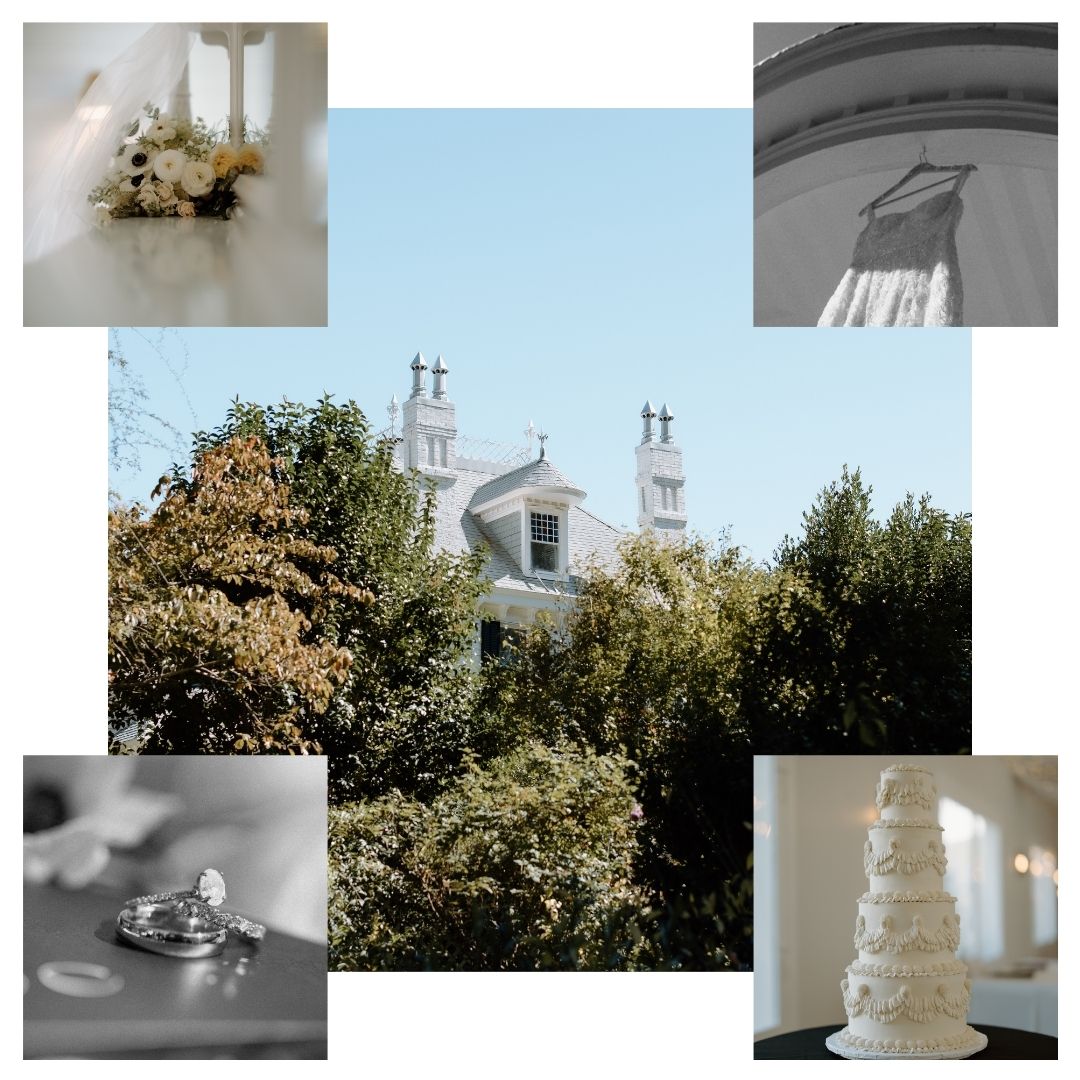 Wedding venue detail collage