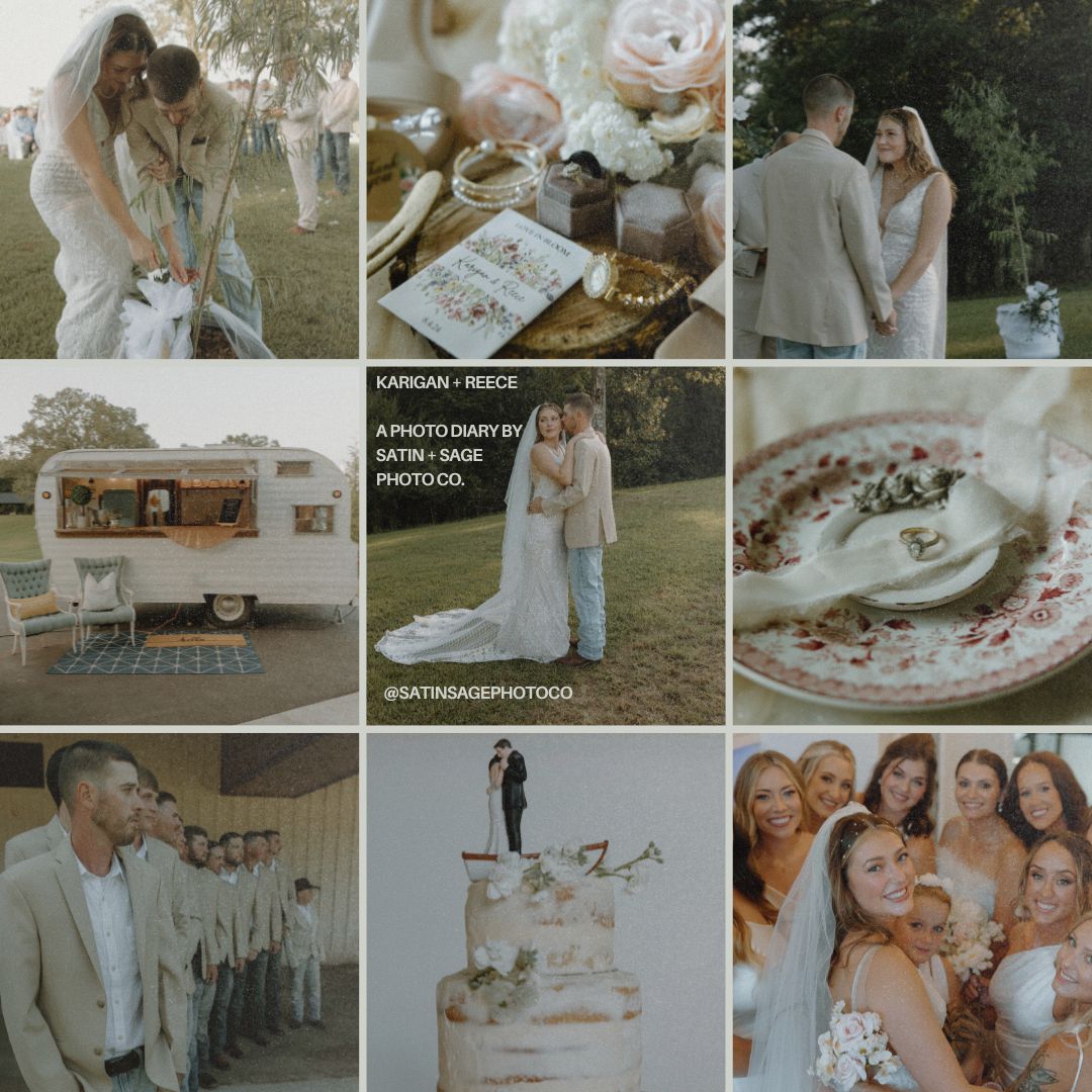 Wedding photo diary collage
